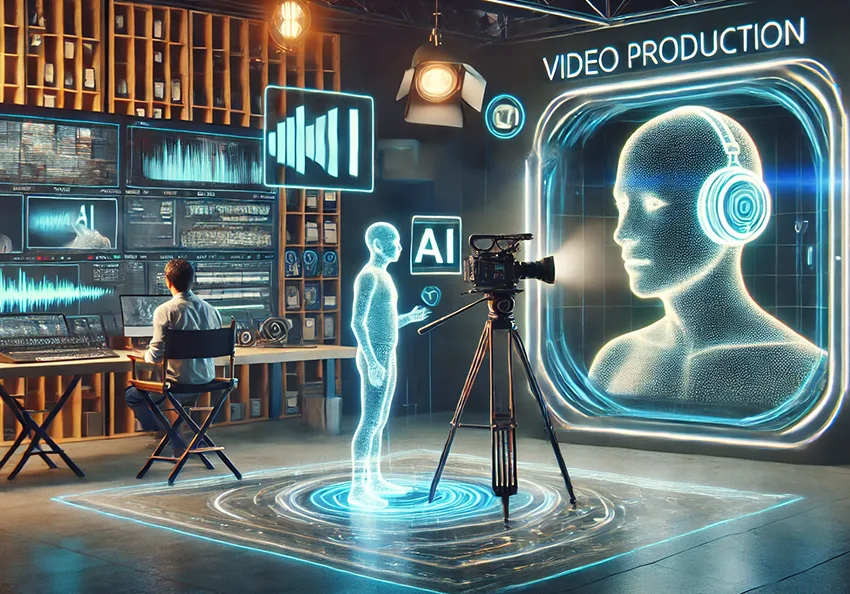 Representation of AI in a video production studio