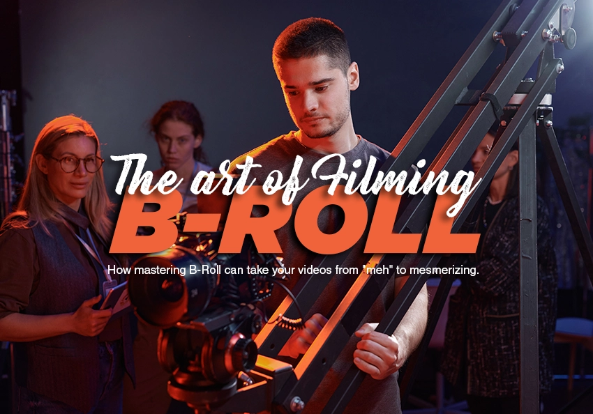 A young cinematographer using a camera jib.