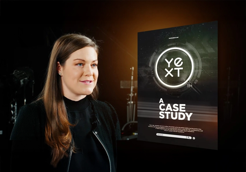 a photo of the Yext Senior Vice President of Sales Engineering with the word Case Study