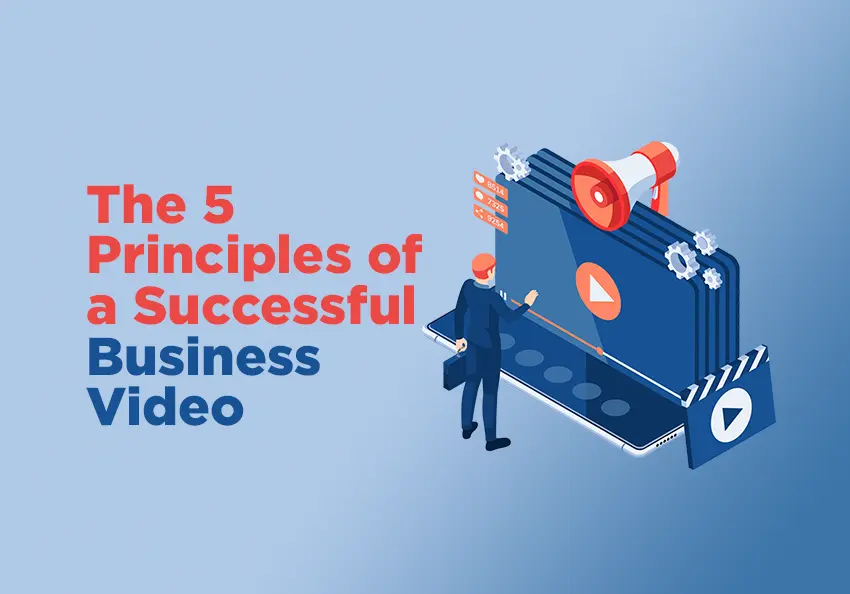 A graphic of a man touching a screen to play a video.