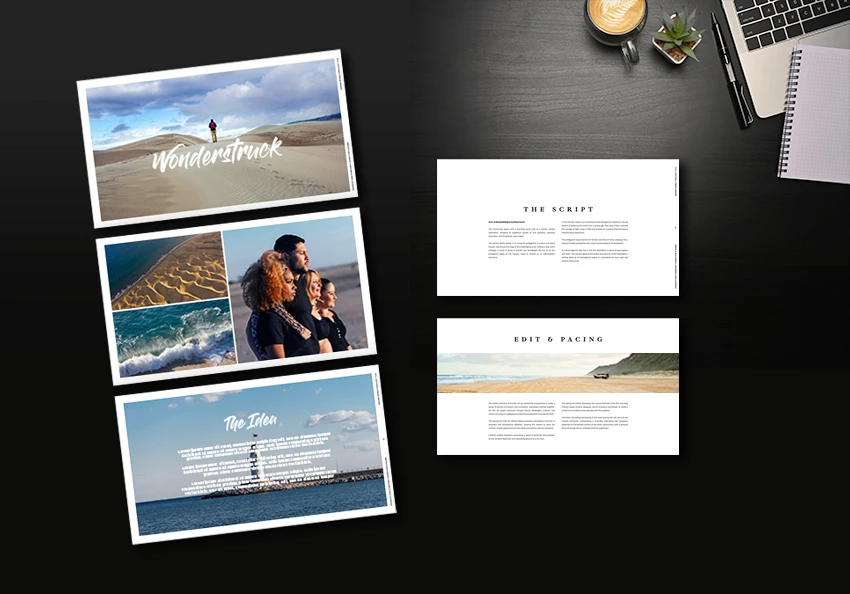 An example of printed pages for a video treatment.